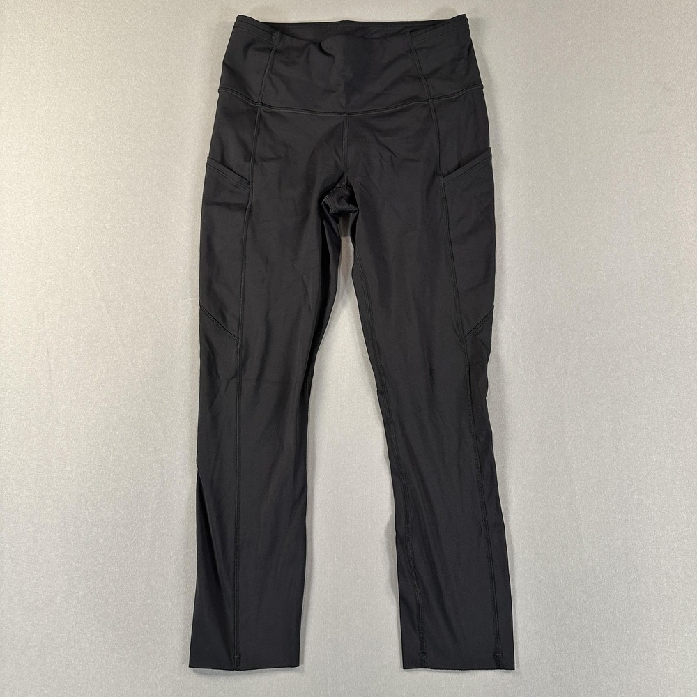 Lululemon Leggings Womens 6 Black High Rise Crop Pockets Yoga Athletic Gym